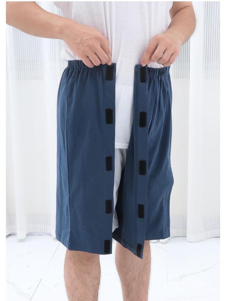 Summer Short Sleeve Cotton Clothing for Bedridden & Post-Op Patients