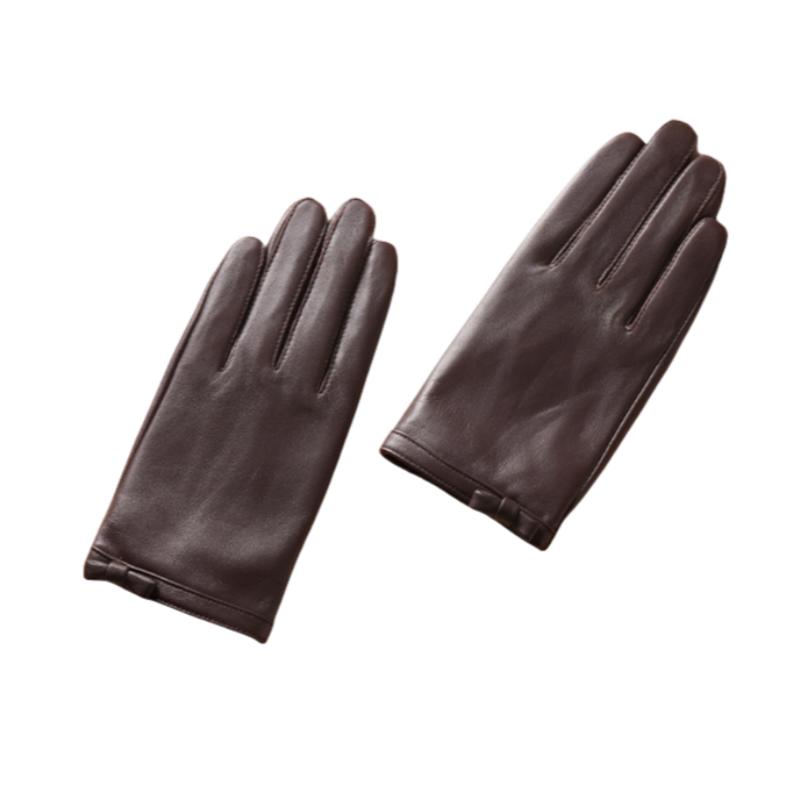 Элегантные Модные Водительские Перчатки Натуральные Кожаные Перчатки из Овчины Женские Модные Зимние Осенние Короткие Варежки M