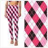 European & American Striped Plaid Print Slimming Nine-Point Plus Size Leggings