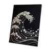 DIY Pearl Art Kit Wave Design Pearl Painting Craft Set with Various Sized Pearls and Adhesive On Canvas for Creative Handmade Decoration