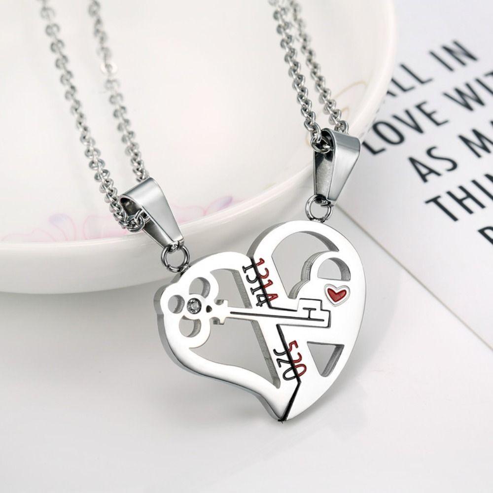 Personalized Design Pendant Necklace Titanium Steel Heart Shape Necklace  Couple Accessories