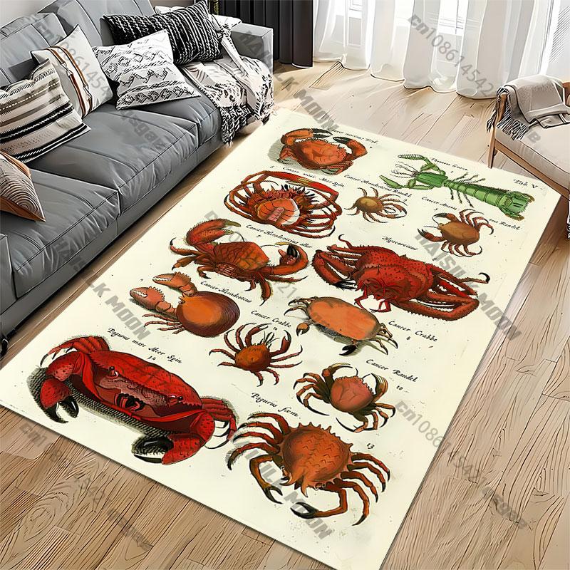Detaillierte Illustration Krabben Teppich Yoga Wohnzimmer Raumdekoration Kinder Krabbelmatte Fußmatte Bereichsteppich Spielmatte