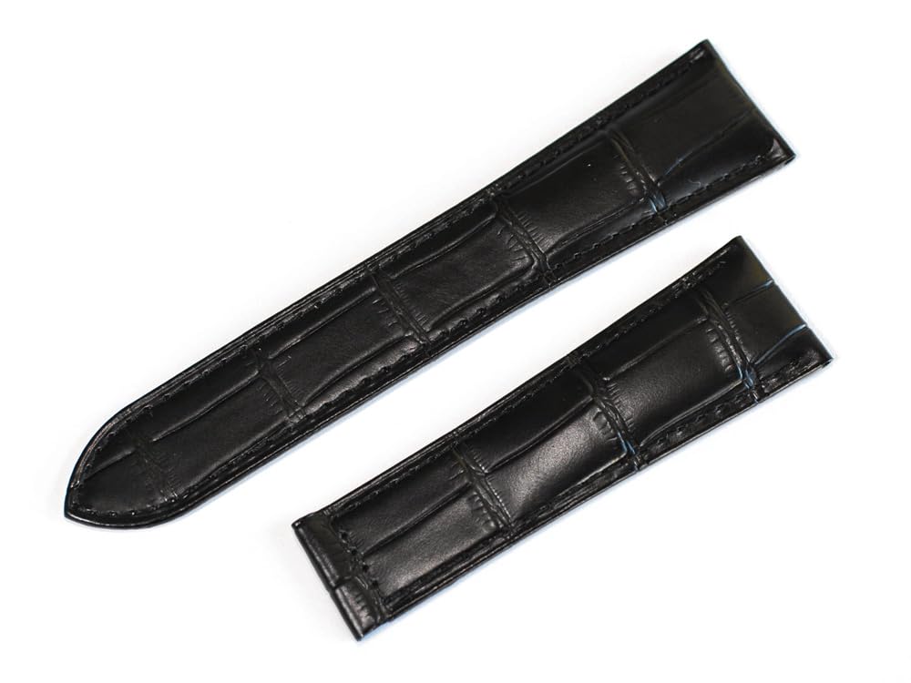 

King Watch Parts Совместимый с Cartier Tank Ремешок из тисненой крокодиловой кожи 22 мм [Импортный оригинал] Ремешок с D-образной пряжкой, Послепродажный, Черный,