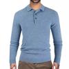 Men's Casual Long Sleeve European Size Polo Knit Sweater