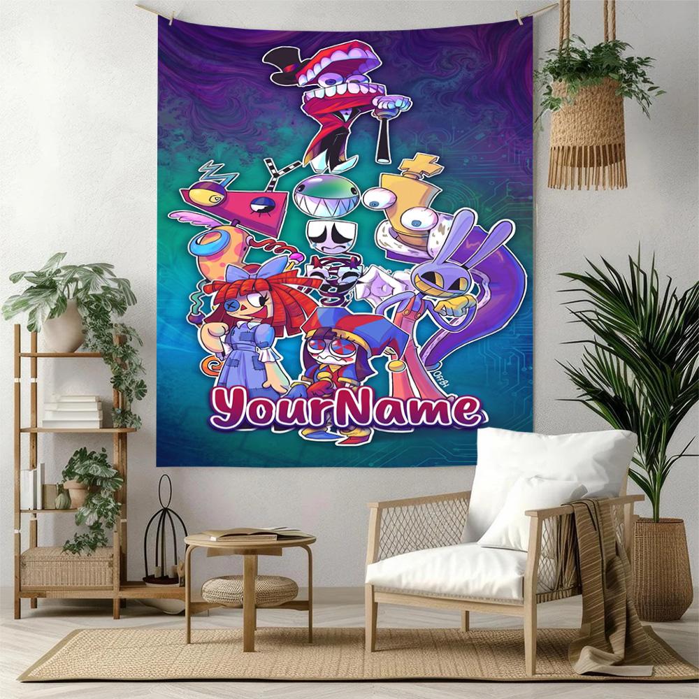 Digitaler Zirkus Individuell Ihr Name Wanddekoration Wandteppich Kunst Für Haustiermemorial Geburtstag Hochzeitsfeier Hintergrund Familien Geschenk