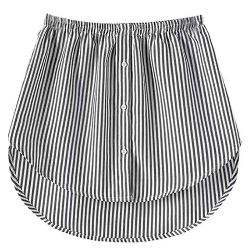 5XL Plus Size Shirt Extenders Women Fake Shirt Tail Irregular Skirt Blouse Tail Hem Soft Detachable Underskirt Sweater Hemline
