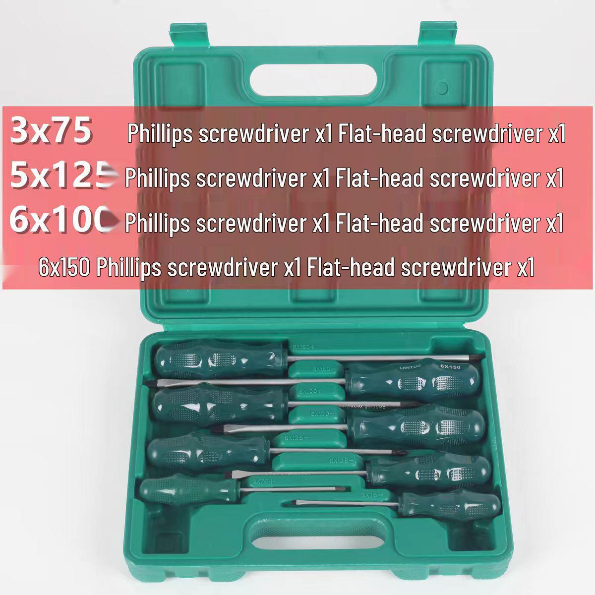 Phillips & Flathead Magnetic Hex Screwdriver Set – Industrial Grade 8-piece set