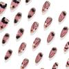 30 Pieces Halloween Nail Art Pink Bat Chrome Press Ons ABS Material Costume Party Accessories