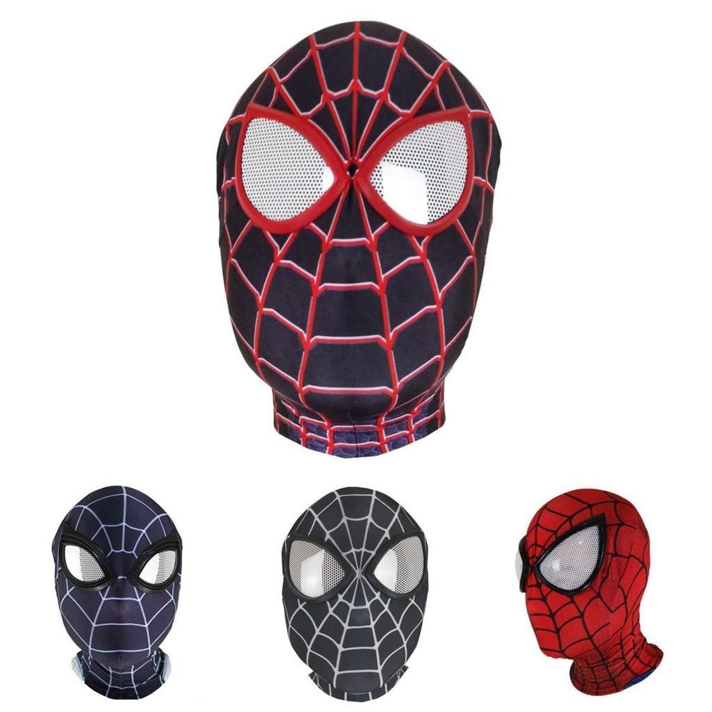 Spiderman Miles Morales Elastisk Mask Huvudskydd Kostym För Vuxna Cosplay-entusiaster