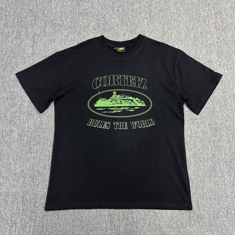 Corteiz Streetwear Baumwoll-T-Shirt Herren Lockerer Schnitt Rundhals Kurzarm Hip Hop Grafik-T-Shirt