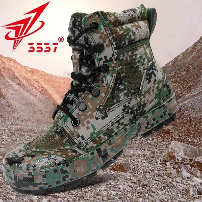 3537 Liberation High-Top Canvas Shoes: Wear-Resistant, Breathable, Forest Protection, Anti-Slip, Sand-Proof Mountaineering Boots