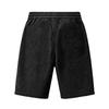 Men Corduroy Shorts Casual Loose Fit Elastic Waistband Drawstring Ribbed Texture Patch Pocket Design Summer Wear