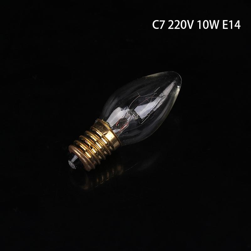 1Pc C7 7W/10W E12/E14 Warm White Bulbs 110V/220V 55*22Mm Christmas Chandelier Plug-In Flea Trap Salt Lamp Candle Light Decor