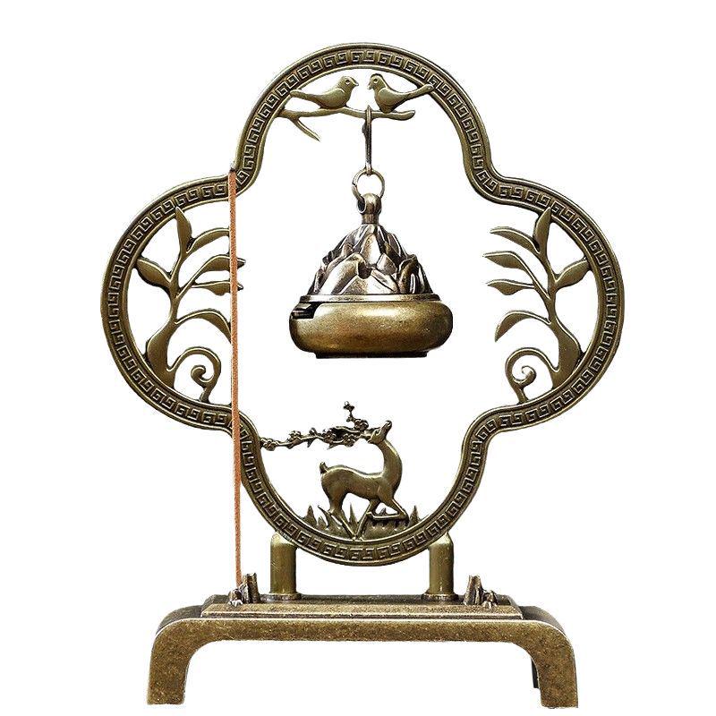Copper Alloy Hanging Incense Burner - Indoor Aromatherapy Ornament for Agarwood Sticks