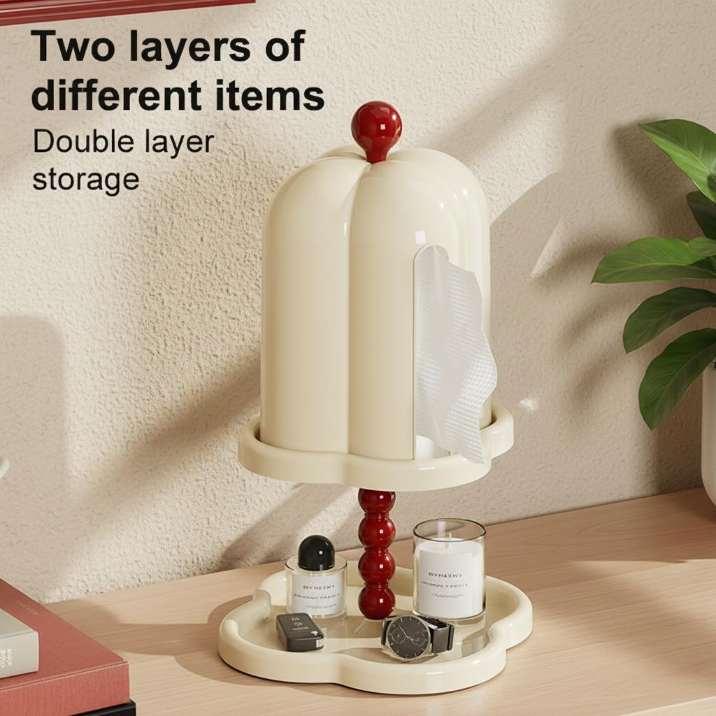 French Retro Tissue Box Advanced Sense of Coffee Roll Paper Box Creative Living Room Light Luxury Pumping Paper Organizer