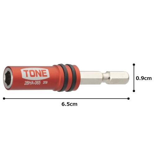 TONE Bit Holder for Electric Drill 2BHA-065 Bit Insertion Red Total Length 65mm