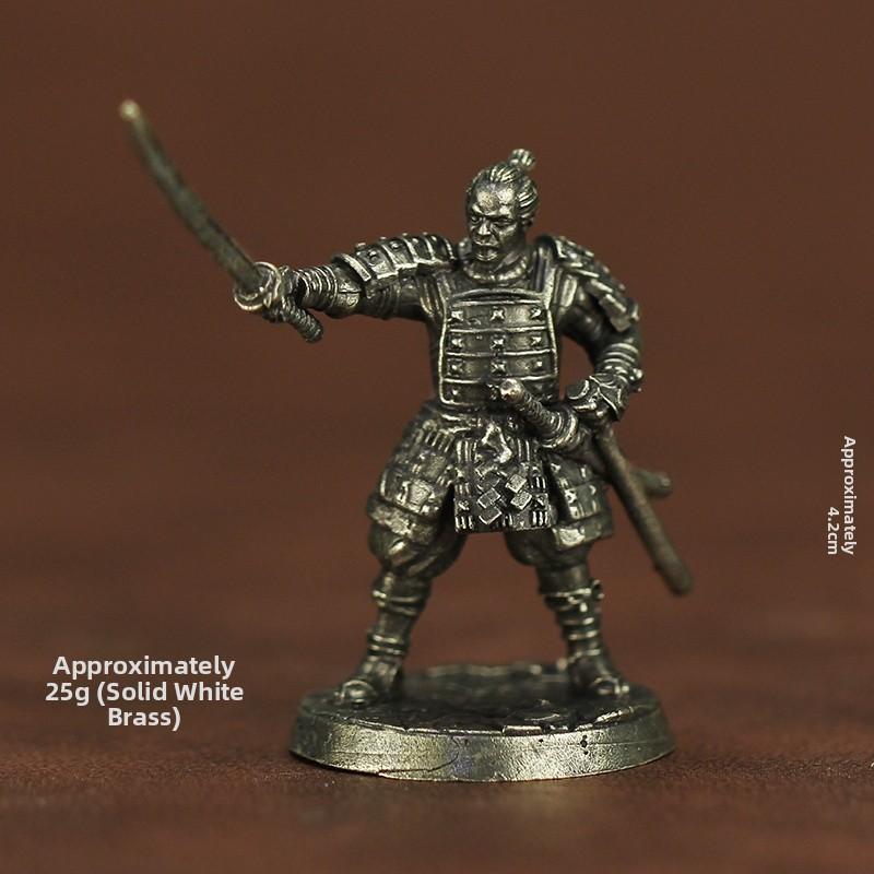New Metal Chess Piece Samurai Ninja Ancient Soldier Model Toy Desktop Game Gift Display Piece Static Action Figure Collectible