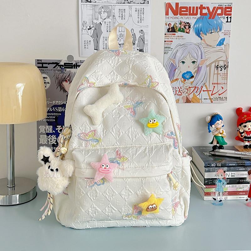 Embroidered Girls Butterfly Backpack With Waterproof Design For Travel School