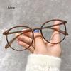 Vintage Round Computer Glasses Classic Tranpsparent Minus Diopter Eyewear Blue Light Blocking Prescription Glasses 0 To -4.0