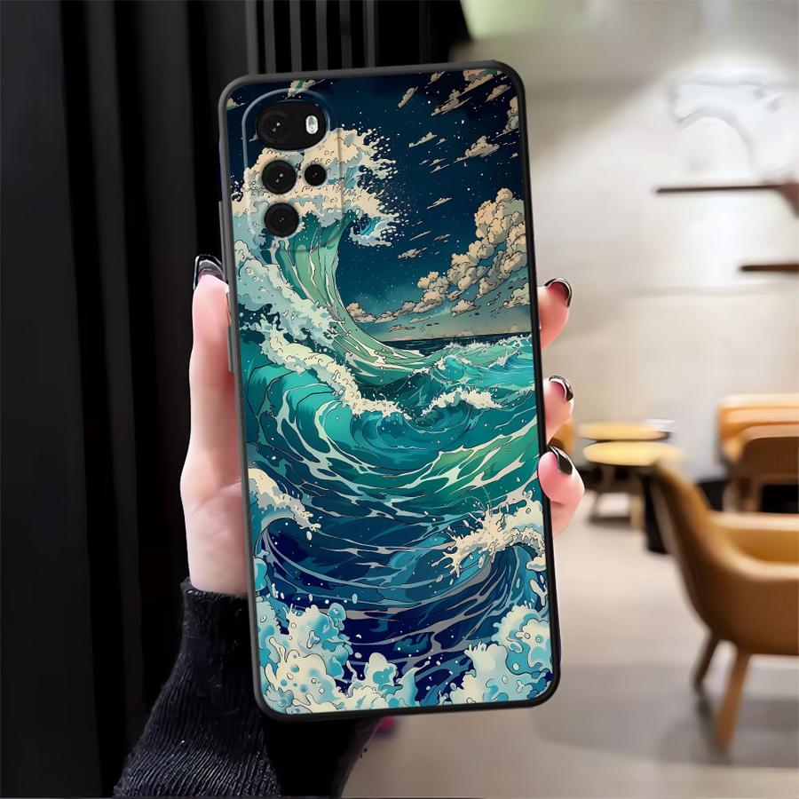 

Case for Motorola Moto G22 Edge40 G32 G53 G30 Edge 20 Pro 30 Lite G52 G60s G51 G73 G50 G71 Phone Cover Ocean Waves Creative Motorola Edge 30