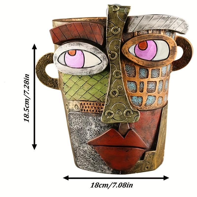 1 styck Picasso Primitivism Abstrakt Skönhet Kruka, Ansiktskruka Huvudkruka, Abstrakt Huvudkruka, Stor Inomhuskruka, Intressant Dekorativ Blomkruka i Resin