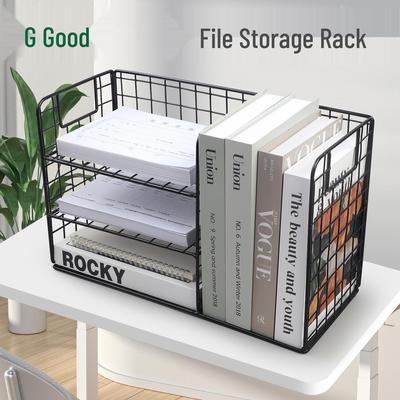 Desktop File Holder and Organizer Rack