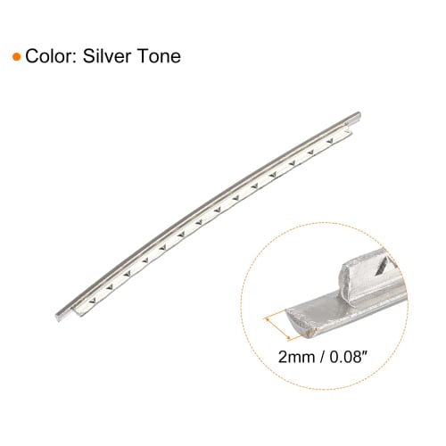 uxcell Acoustic Guitar Frets, Wire Guitar Fretboards, 20 Frets, 2mm, Silver Tone, Replacement Fretboards, 20 Pieces