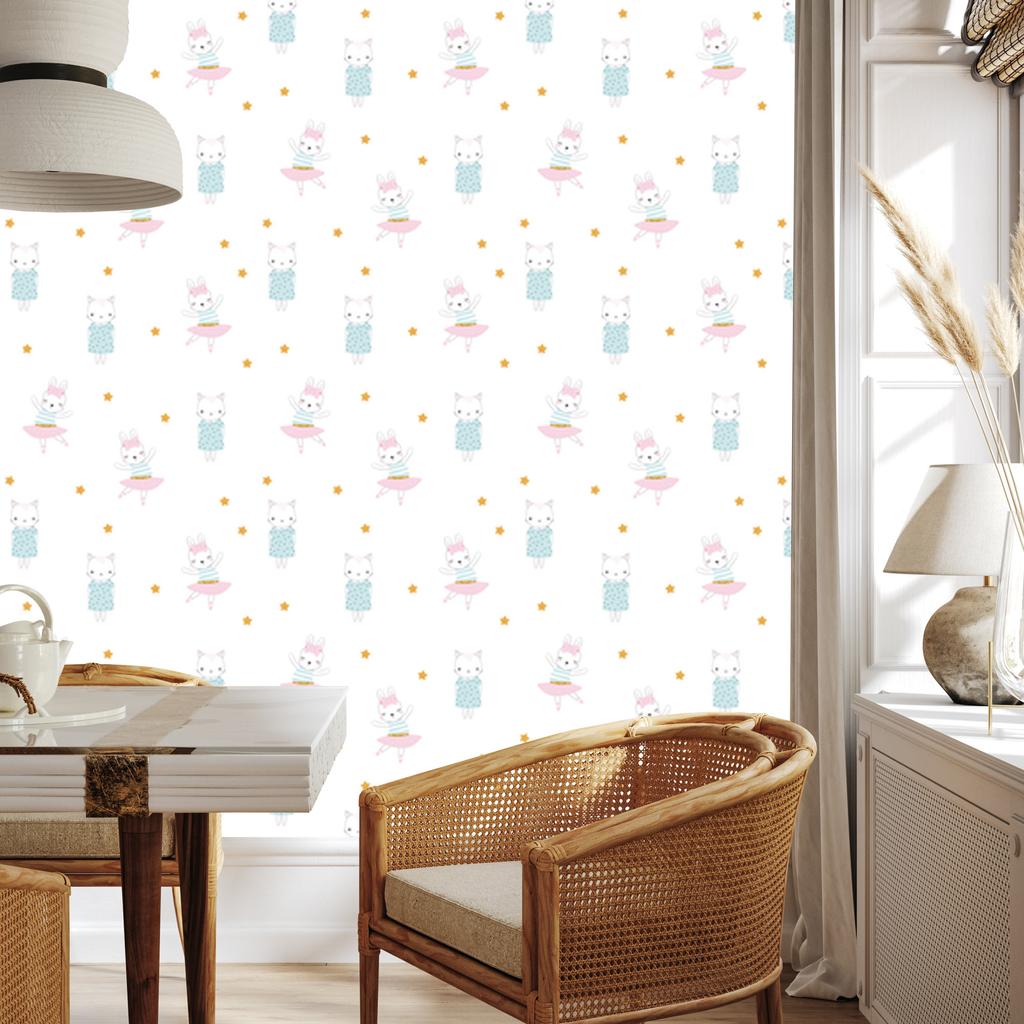 Rabbits Among the Stars Wallpaper for Living Room and Bedroom 50x1000