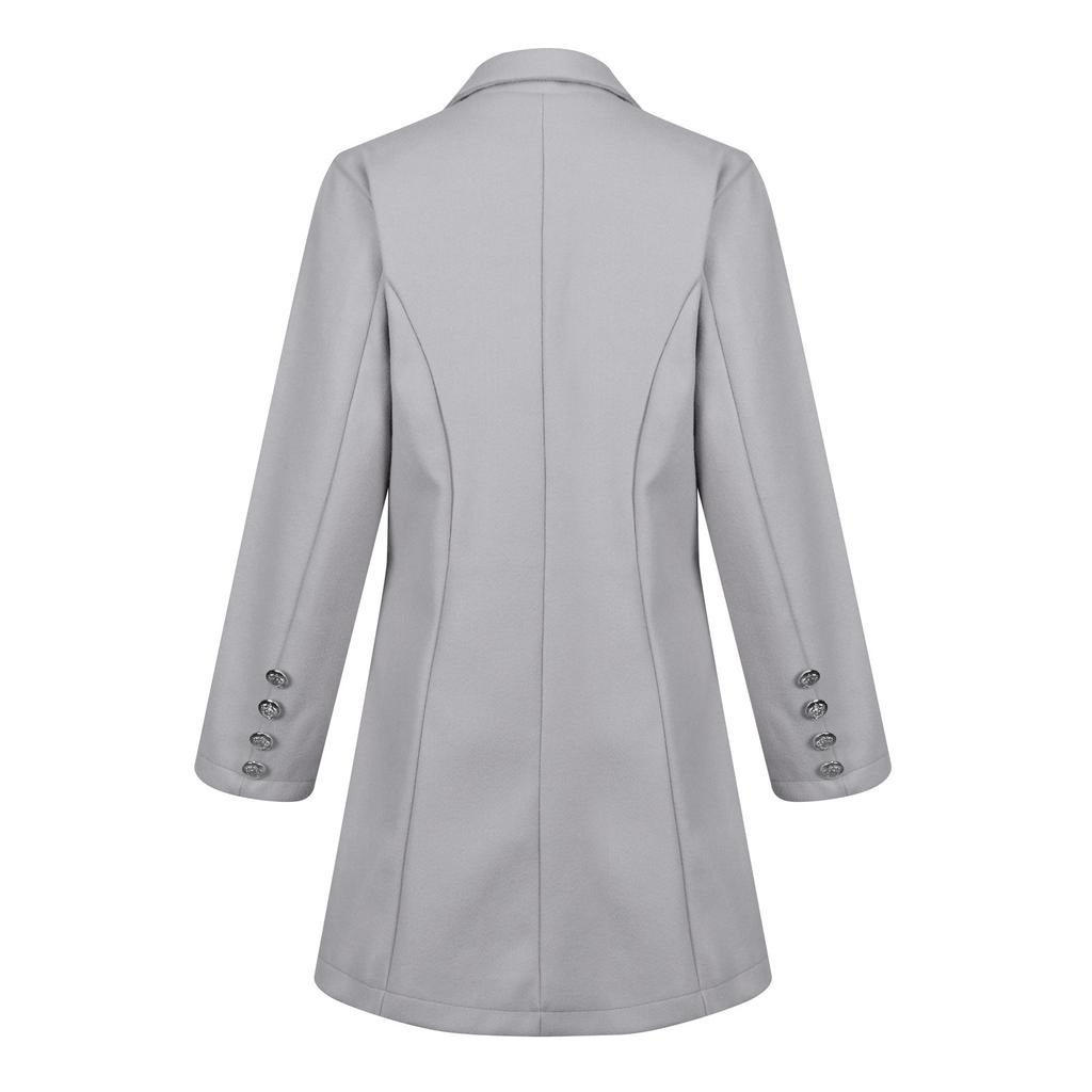 Women's And Winter Long-Sleeved Suit Collar Double-Breasted Neko Jacket