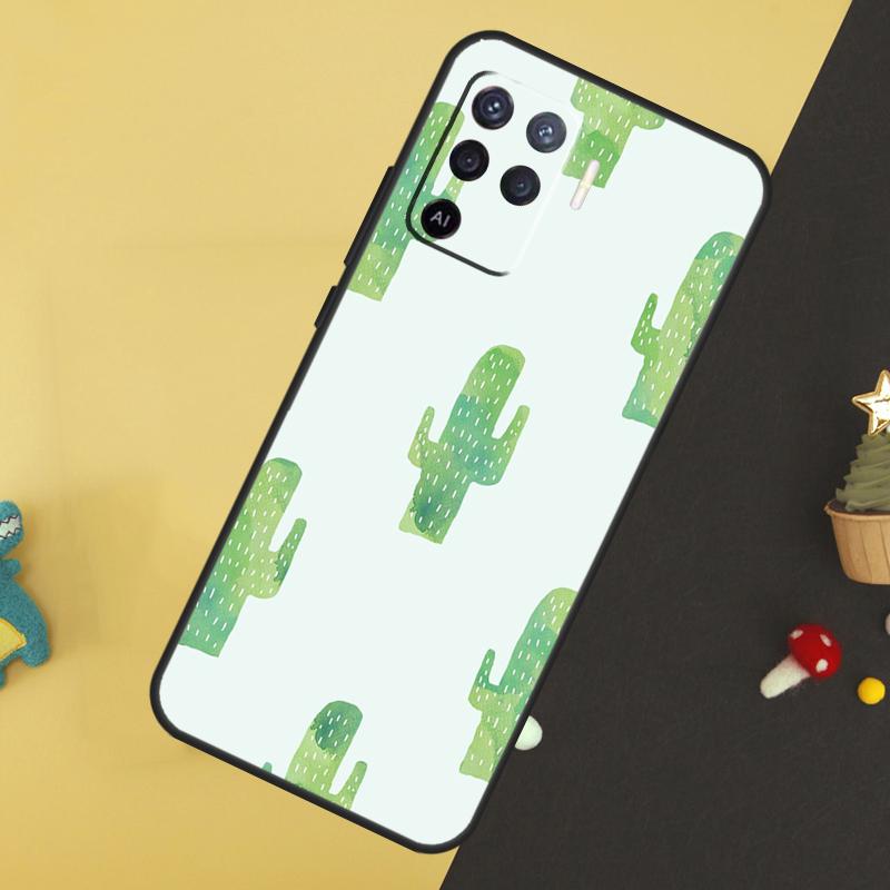 Plant Cactus Case For Oppo A5 Pro A6 A15 A16 A76 A96 A17 A57 A98 A58 A78 A18 A38 A54 A74 A94 A40 A60 A80