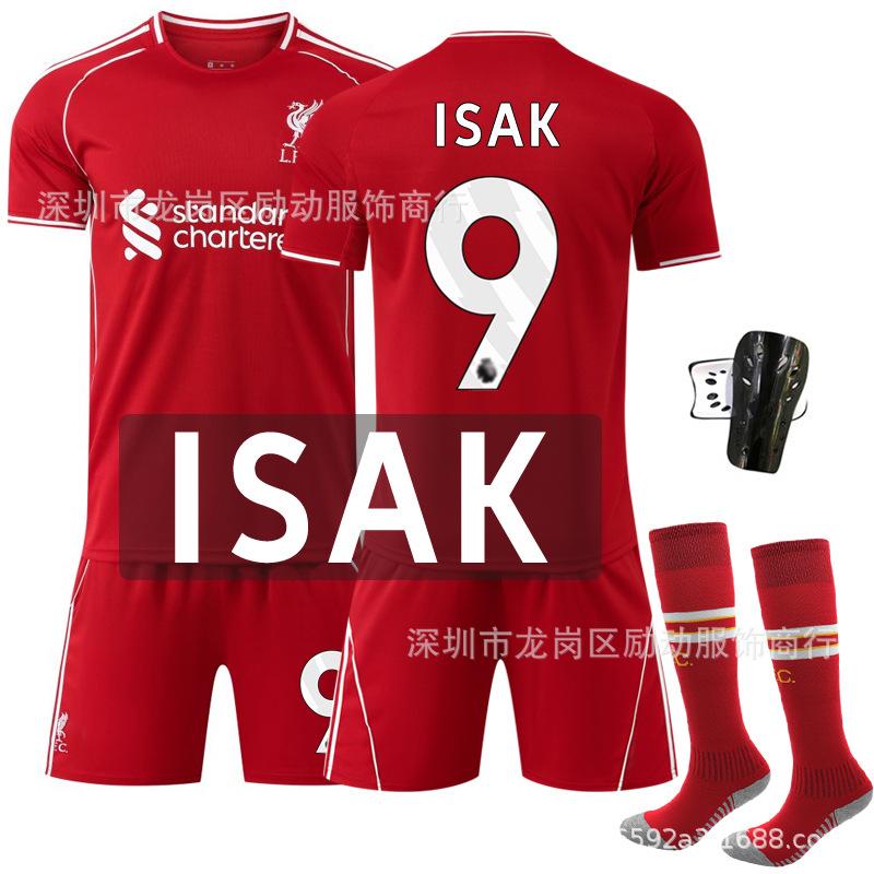 2 Quick-drying Club No. 1 Salah jersey Children's Liverpool home Nota football jersey set