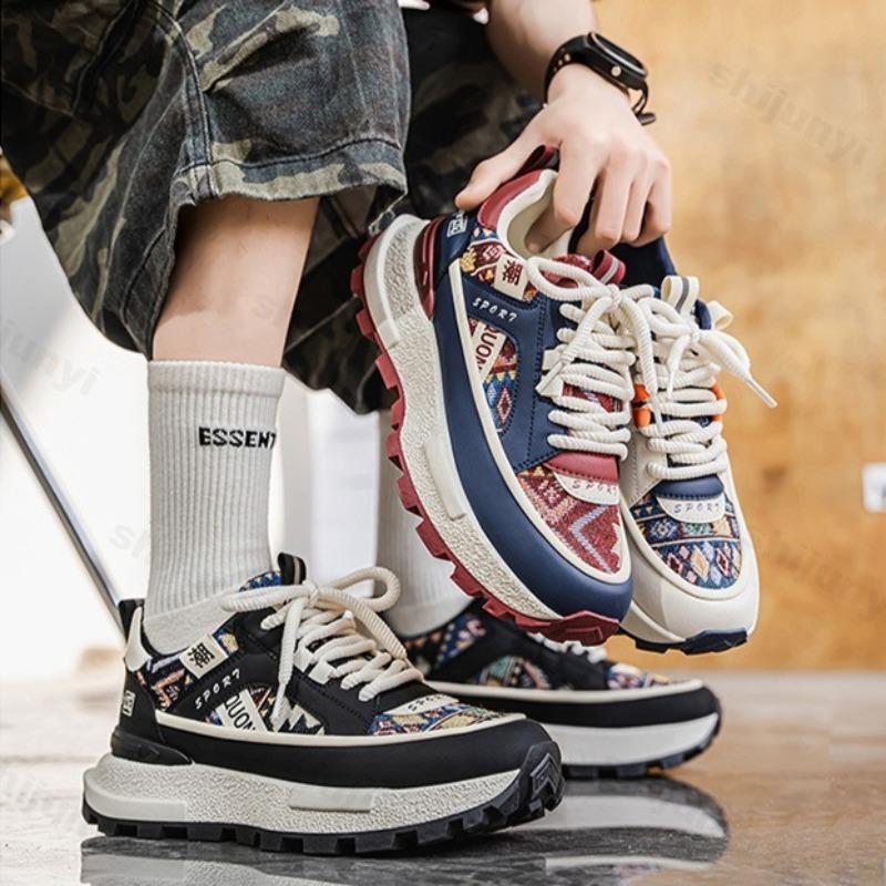 Fashion Men's Fashion Trend Casual Sport Shoes 2025 Spring New Breathable Comfortable Versatile Thick Sole Shoes Low Top Chunky sneakers