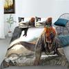 Jurassic Dinosaur Duvet Cover King Queen Huge Brown Triceratops Tyrannosaurus Diplodocus Polyester Bedding Set For Boys