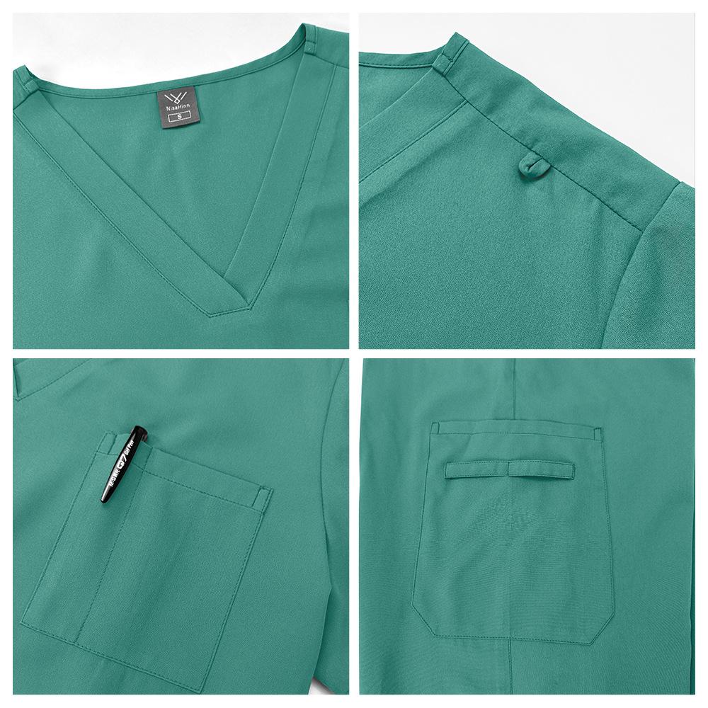 Kleidung per Hand waschen, Handbürsten für Herren- und Damenkleidung, Dünnes Chirurgie-Kleidungsset, Kurzärmeliger Operationssaal-Arzt, Arbeit im Schönheitssalon
