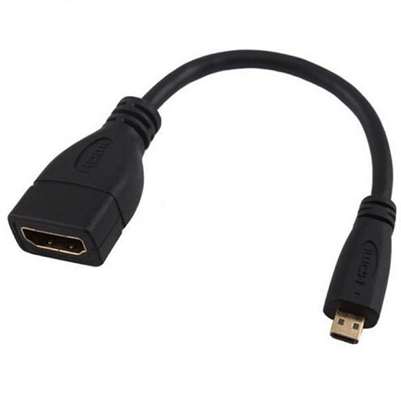 

Совместимый с Micro HDMI кабель-переходник с разъемом D на HDMI, гнездовой разъем A Кабель HDMI-HDMI для стандартного интерфейса HDMI чёрный