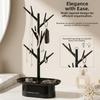 Creative Tree Shape Jewelry Rack with Base Multifunctional Jewelry Display Stand Ring Necklace Bracelet Organizer Tabletop