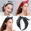 Bow Knot Women's Wide Headband Printed Hair Hoop Headwear Trendy Retro Polka Dot Hairband  Girls