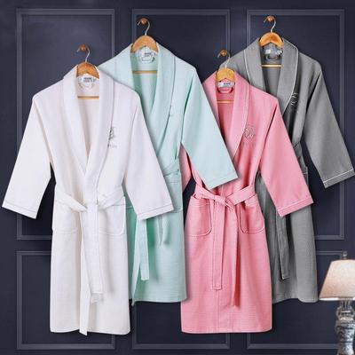 Unisex Waffle Cotton Bathrobe - Lightweight Summer Loungewear