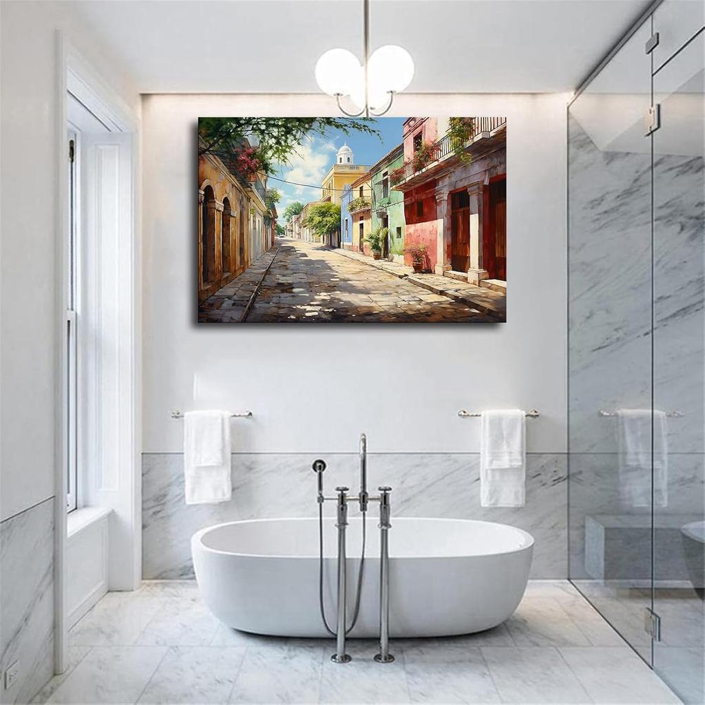 ELdtec City Dominican Republic - Santo Domingo Art Palace Oil Painting Poster Modern Canvas Wall Art Decor Aesthetic Poster Home Living Room Bedroom