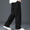 Pantaloni da uomo autunno inverno con coulisse vita elastica gamba larga dritta tasche larghe e spesse in peluche pantaloni sportivi casual da uomo morbidi pantaloni sportivi lunghi