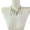Pearl Snake Tassel Cross-Stitch Choker Necklace - Light Luxury Sweet Clavicle Chain