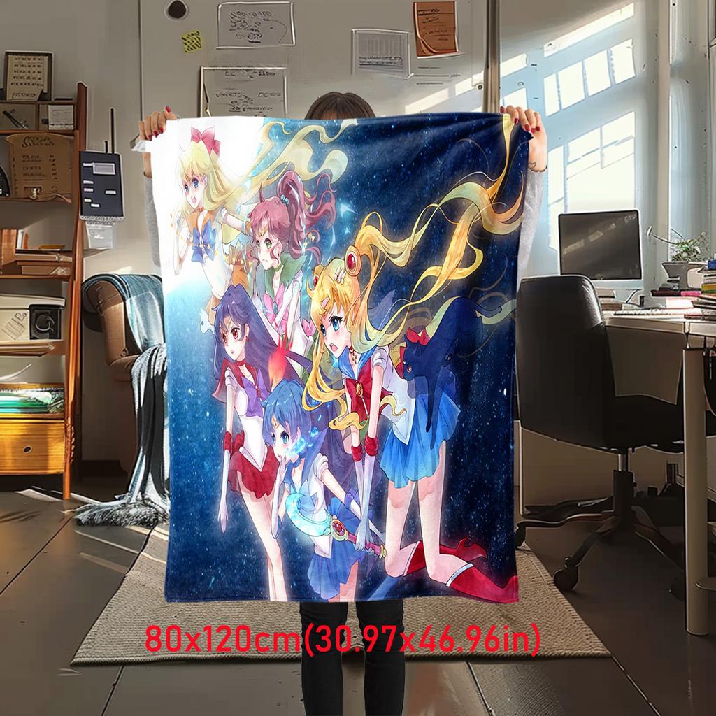 Japanese anime cute cartoon theme Sailor Moon Tsukino Usagi blanket suitable for home beds, sofa covers, office nap, outdoor warm blankets O6