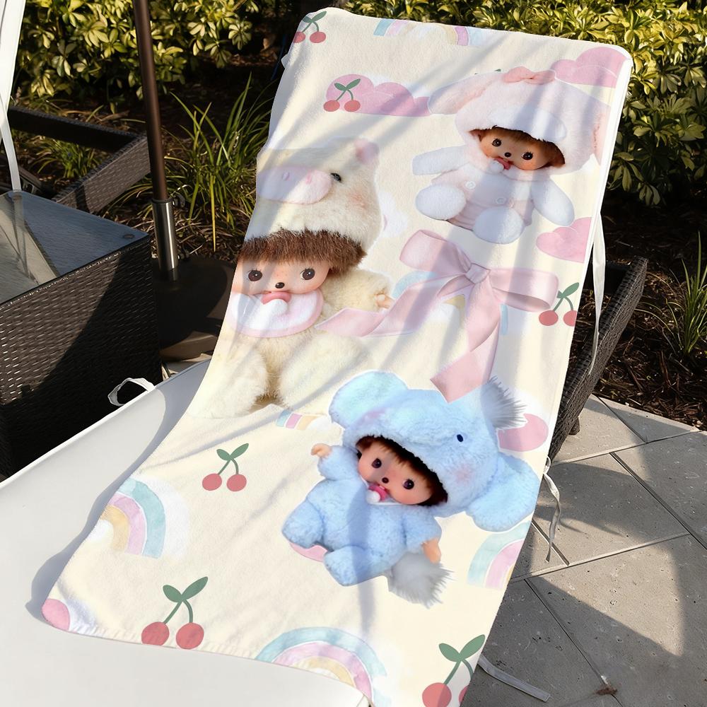 Cute Kawaii M-Monchhichi-S Towel For Swim Yoga Gym Quick Drying Soft and Skin-friendly Beach Towels All-Season