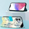 For iPhone 17 Leather Case Pattern Printing Wallet Stand Mobile Cover with Strap