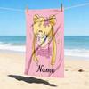 Personalized Name Moonlit Guardian Stylish Digital Printing Beach Towel Quick‑Drying Absorbent Blanket for Beach Pool Gym Travel