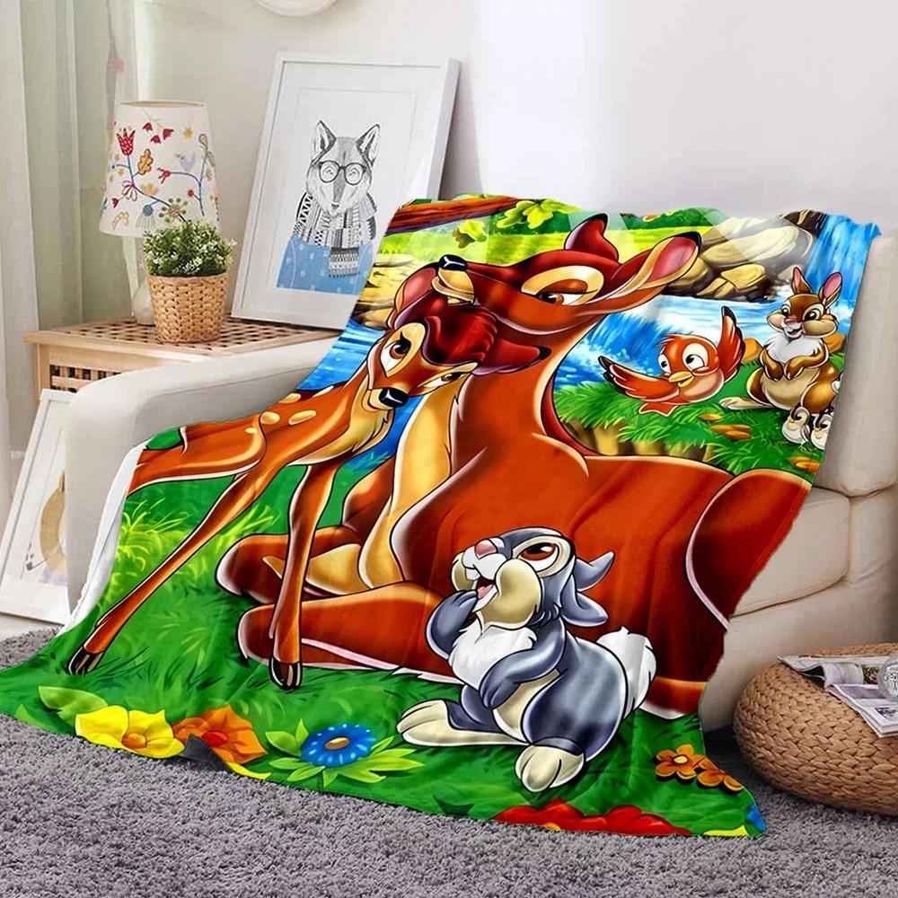 Free Shipping! HD Carton B-Bambi Fawn Print Blanket Bedroom Living Room Sofa Office Quilt Throw Picnic Beach Towel Blanket Gifts