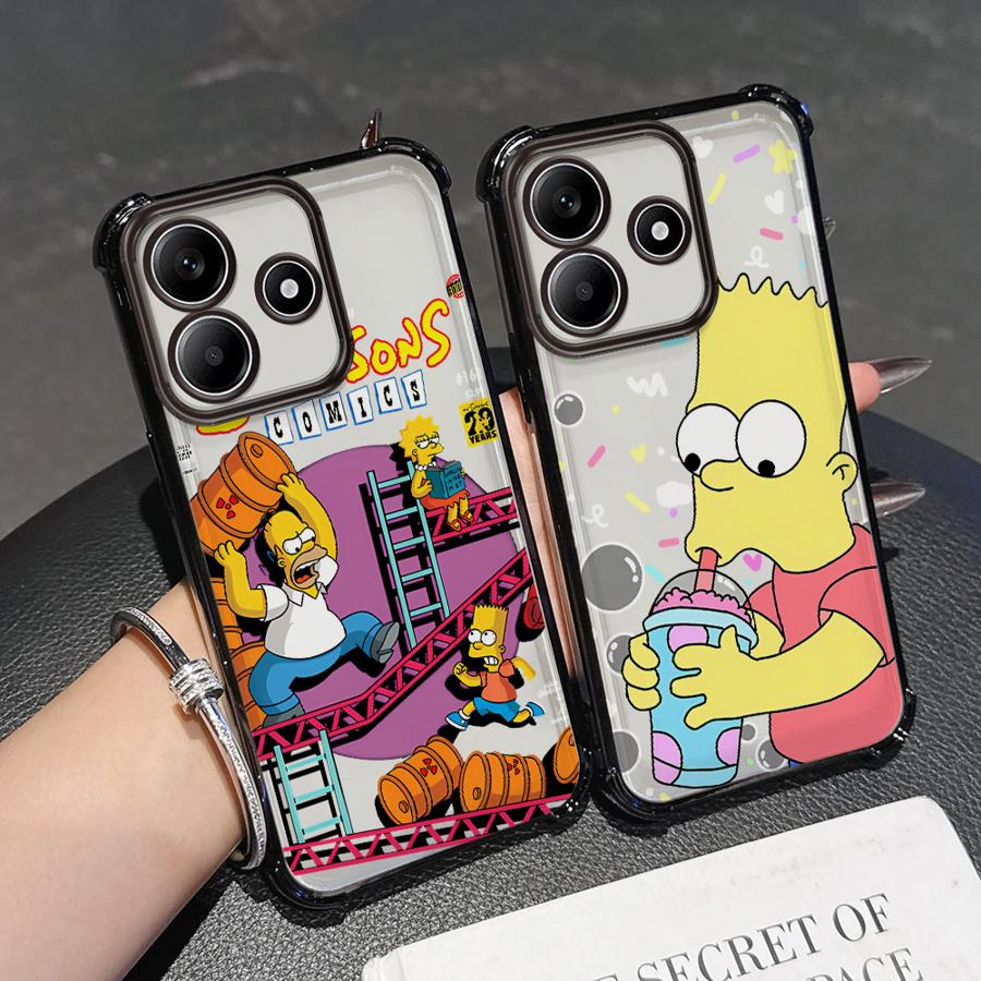 Phone Case for Redmi Note 10 Lite 9S 11s 10s 14 Pro Plus 11 12 13 10 Pro Clear Cover Funny Cartoon SimpsonS
