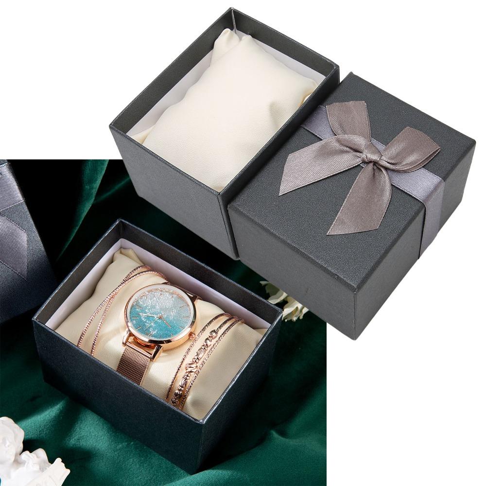 Kraft Paper Bowknot Decor Watch Gift Box Premium Watch Present Box Watch retail gift packaging