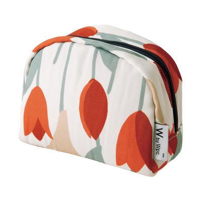 Wpc. Patterns Small Pouch In Blooming Tulip Red, Water-Repellent, Women's Makeup Pouch, Stain-Resistant, Cute, Stylish, Perfect for Travel,