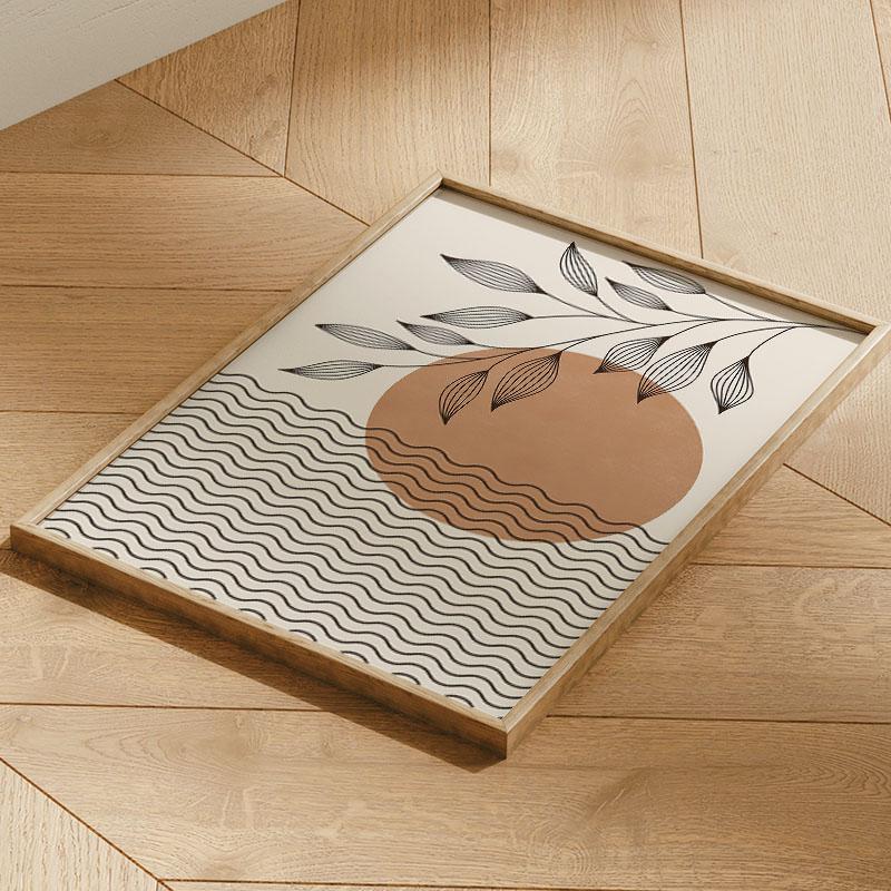 Creative Bohemian Beige Block Canvas Prints Abstract Nordic Minimalist Line Wall Art Poster for Living Room Bedroom & Home Decor